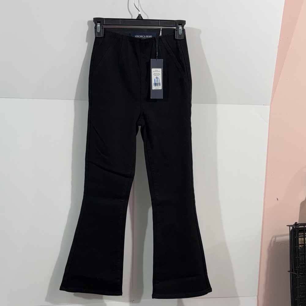 Veronica Beard Classic Black Wide Leg Jeans Carson Off Duty Ankle Flare XXS